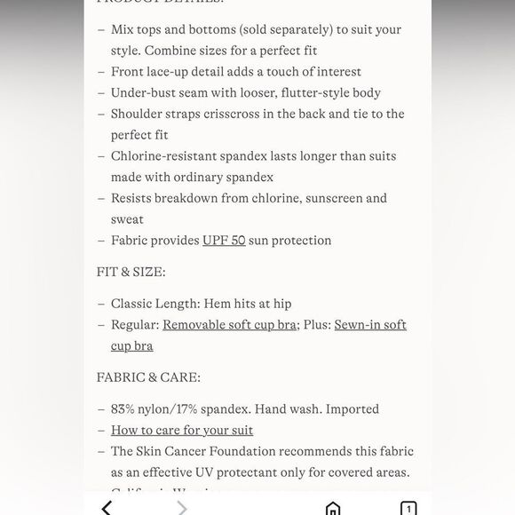 Land's End lace up flutter tankini suit top black egret polka dots size Various - Picture 5 of 5